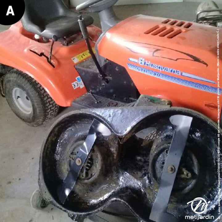 Lame tondeuse pour Husqvarna CTH160. N° 532 42 63-23. Coupe 46 cm