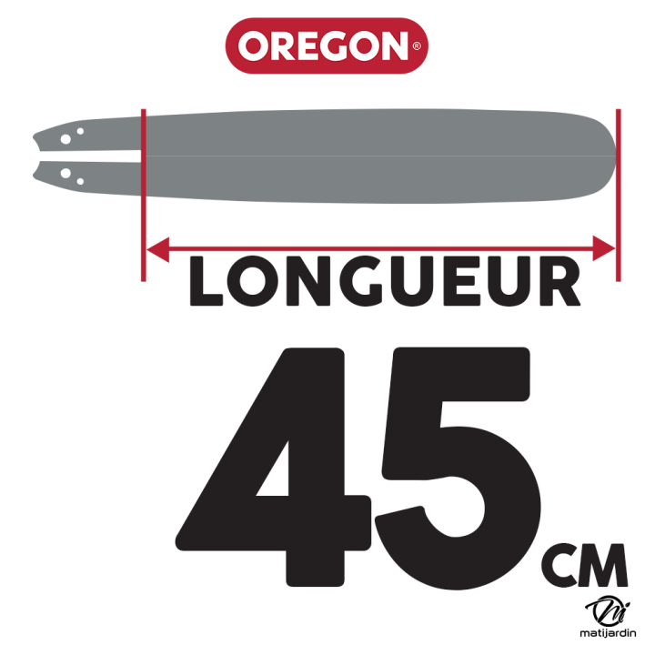 Guide tronçonneuse Oregon 45 cm. .325" 1,6 mm 68 maillons 183SLBA074 Pro Lite