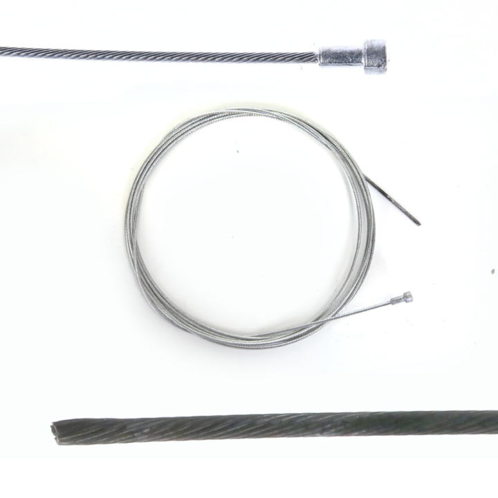 Câble souple, corde à piano. Diamètre 2 mm. Longueur 2,5 m. Tête 6 x 6 mm