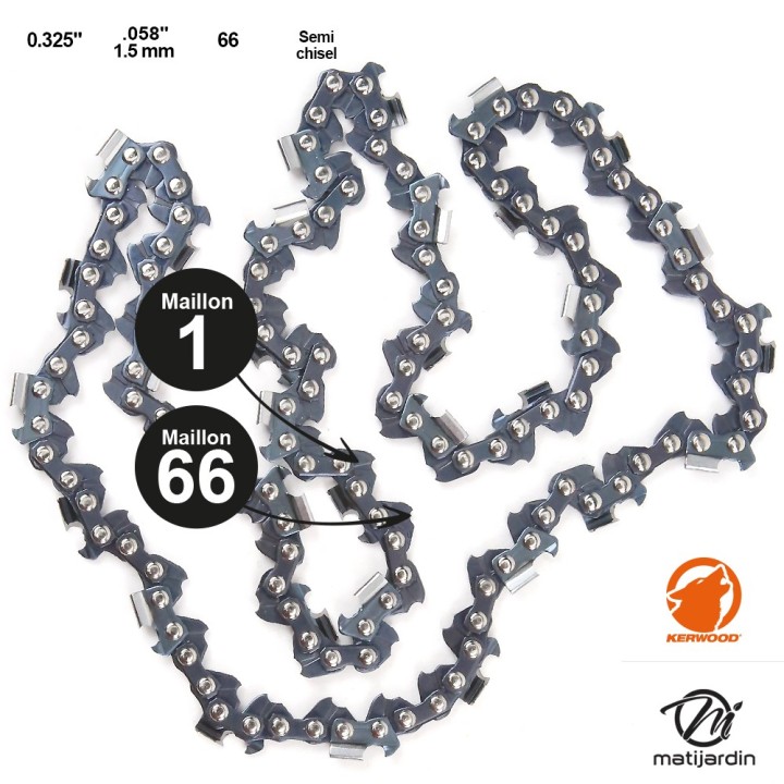 Chaine Kerwood pour PARTNER 405 0,325 1,5 mm 66 maillons