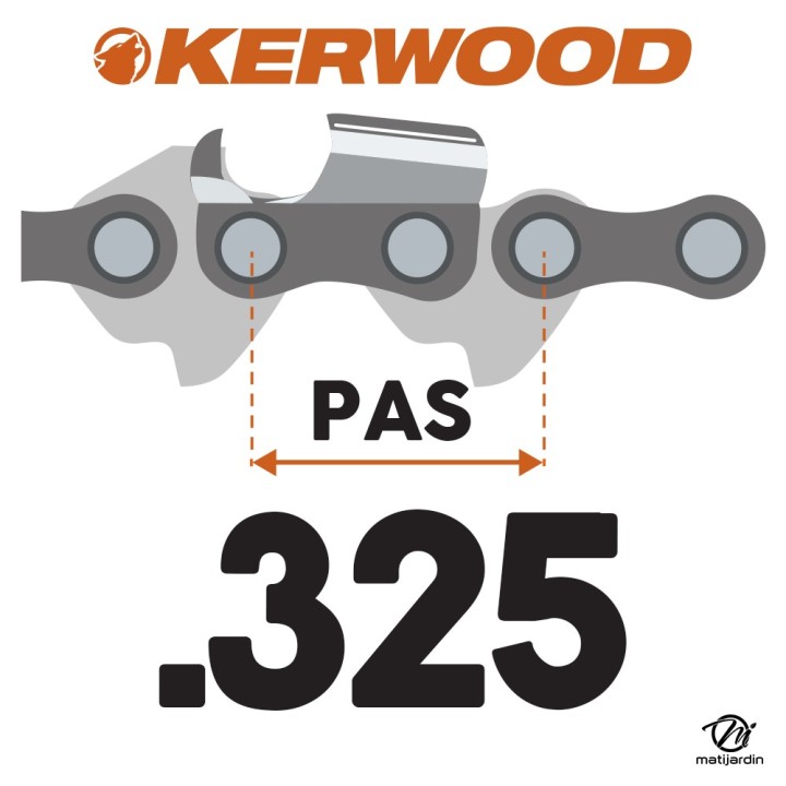 Chaine Kerwood pour JONSERED 2153 0,325 1,5 mm 66 maillons