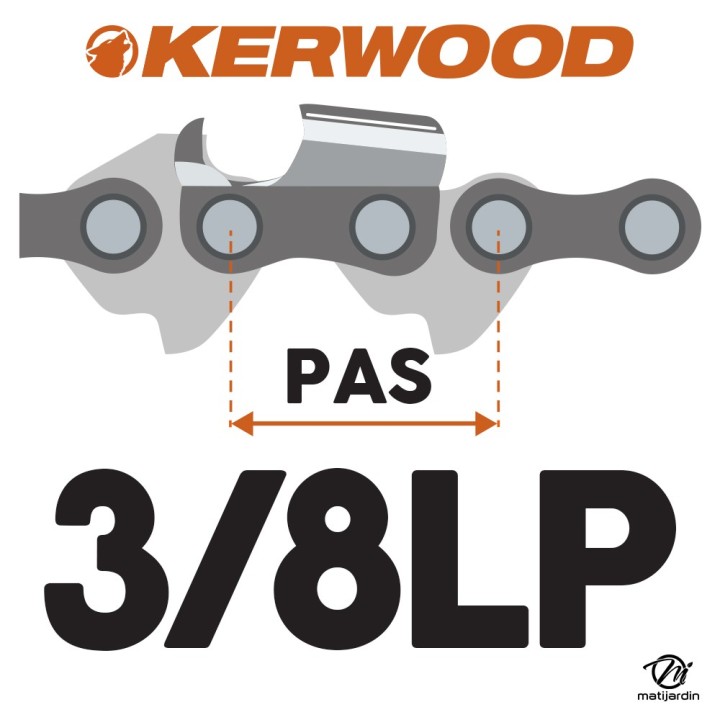 Chaine Kerwood pour HOMELITE XL2CC 3/8"LP 1,3 mm 59 maillons
