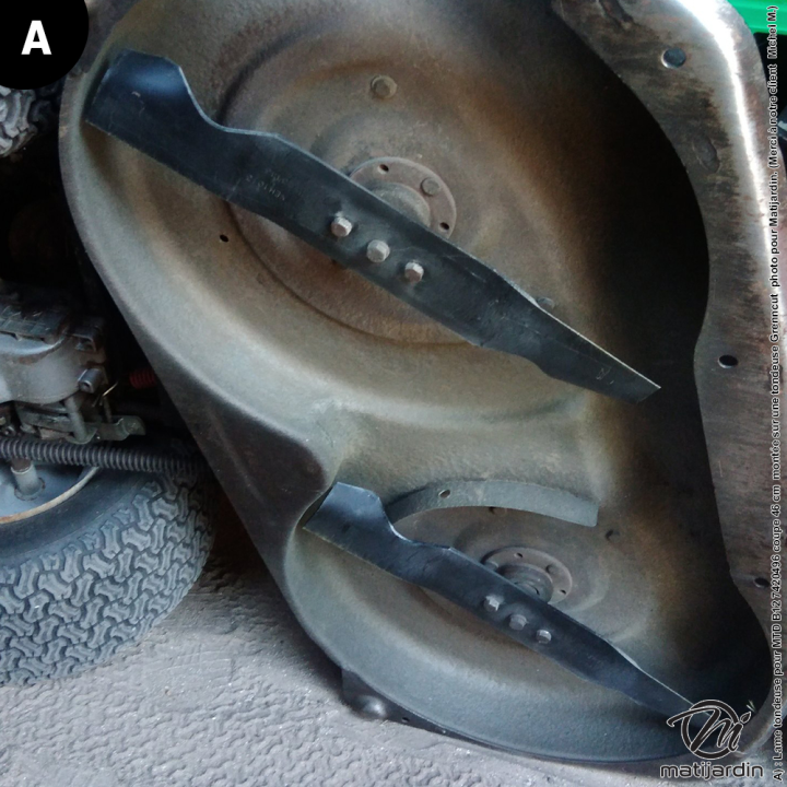 Lame tondeuse pour MTD B12. N° 7420496. Coupe 46 cm