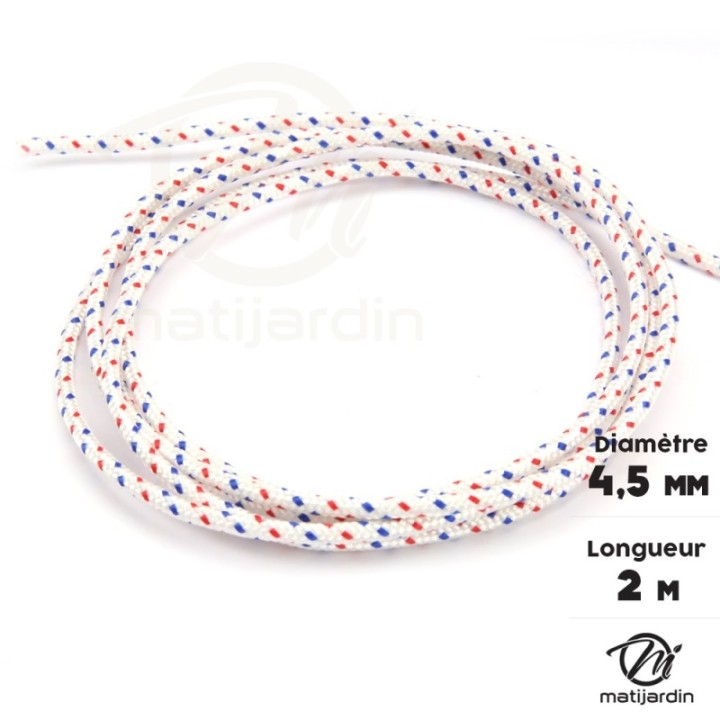 Corde de lanceur nylon pour tronçonneuse Stihl TS400. Ø 4,5 mm x 2 m
