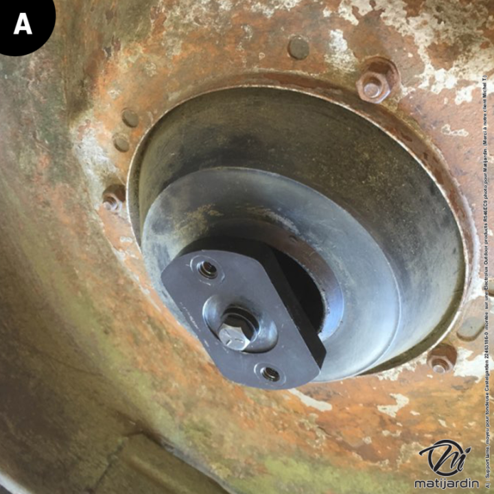 Support de lame, moyeu pour tondeuse Castelgarden N° 22463186-1