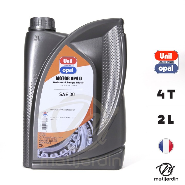 Huile moteur 4 Temps Unil Opal HP4D. SAE30. 2 litres