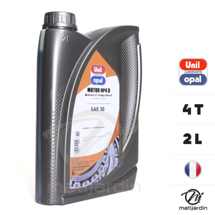 Huile moteur 4 Temps Unil Opal HP4D. SAE30. 2 litres