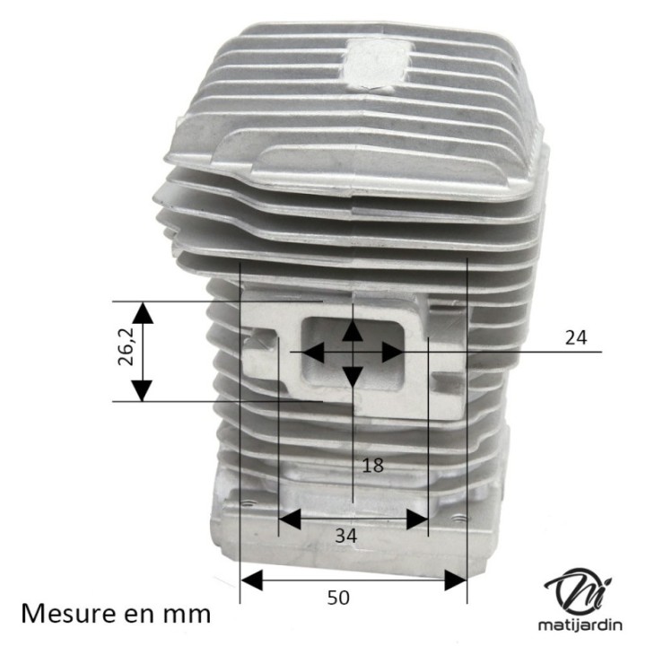 Cylindre piston pour tronçonneuse Stihl 025, MS 250, MS250 C