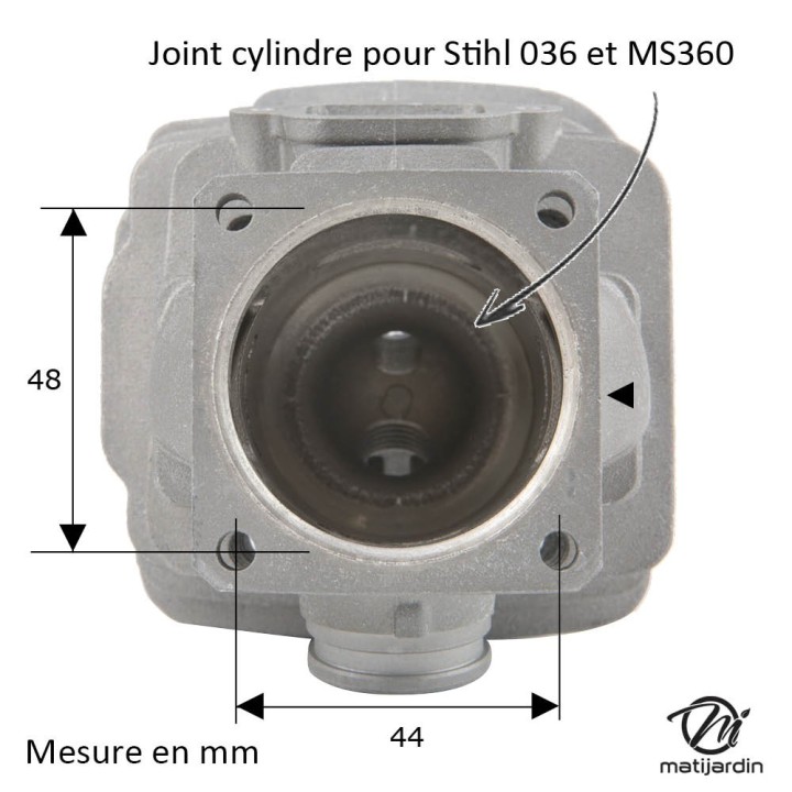 Cylindre piston pour tronconneuse Stihl 036, MS360 Diam 48 mm