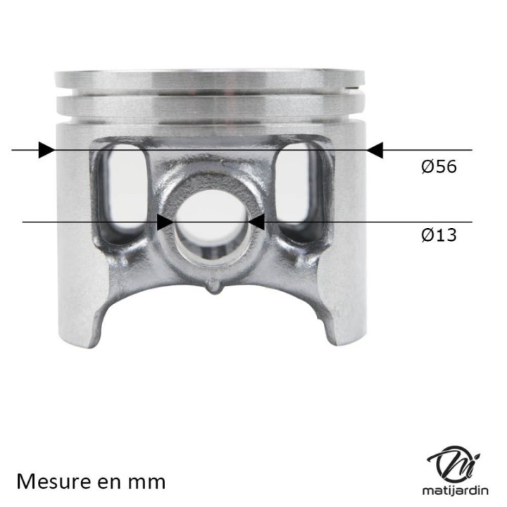 Cylindre piston pour tronçonneuse Husqvarna 395. Ø 56 mm