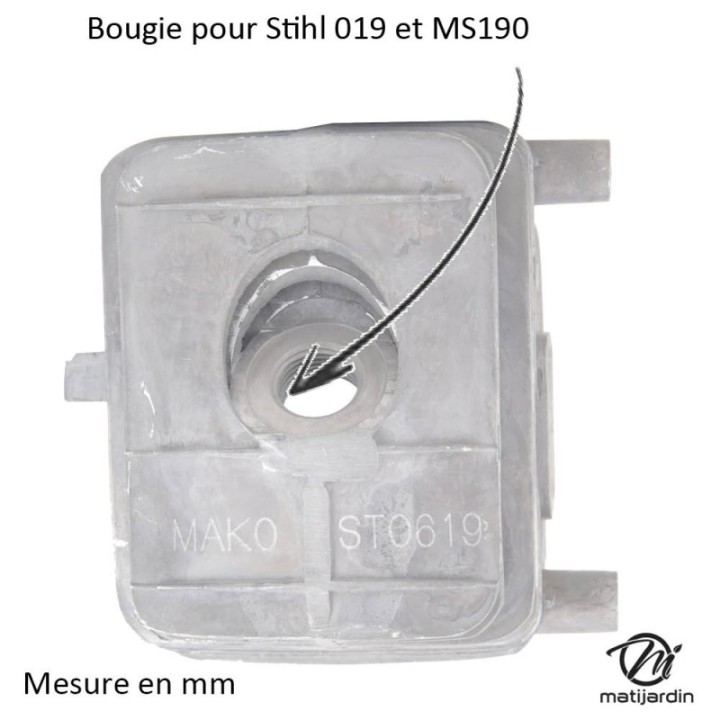 Cylindre piston pour tronçonneuse Stihl 019T, MS190, MS190T + pâte à joint