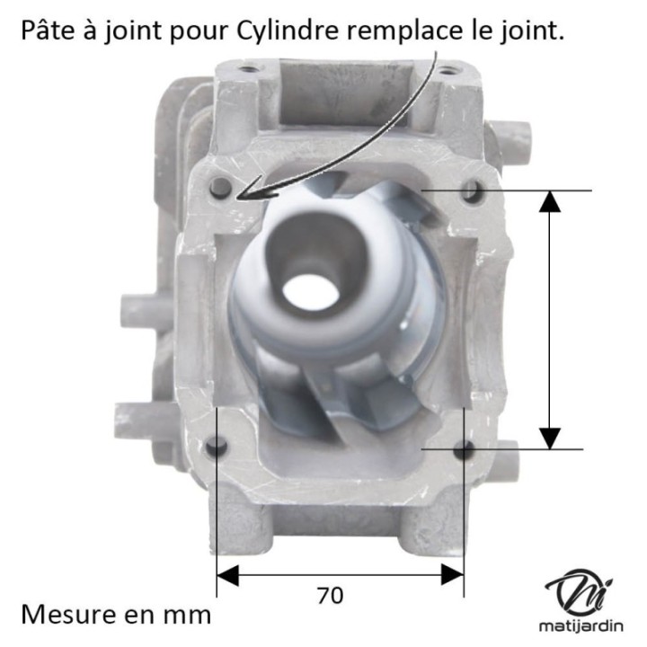 Cylindre piston pour tronçonneuse Stihl 019T, MS190, MS190T + pâte à joint