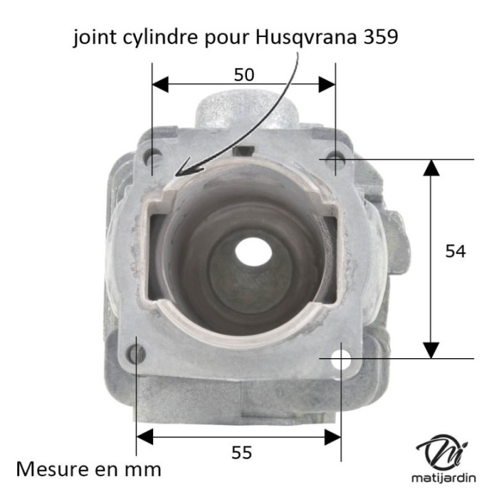 Cylindre piston pour tronçonneuse Husqvarna 359. Ø 47 mm