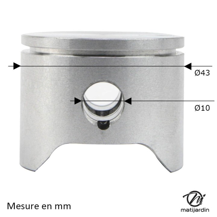 Cylindre piston pour tronçonneuse Husqvarna 351. Ø 43 mm