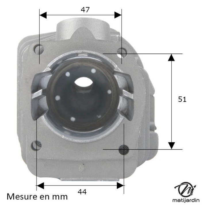 Cylindre piston pour tronconneuse Husqvarna 340, 345, 350. Ø 44 mm