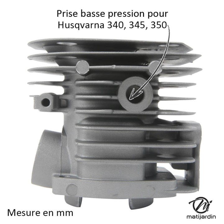 Cylindre piston pour tronconneuse Husqvarna 340, 345, 350. Ø 44 mm