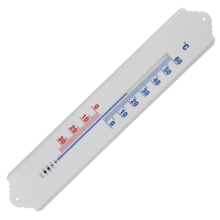 Thermomètre en plastique. Blanc