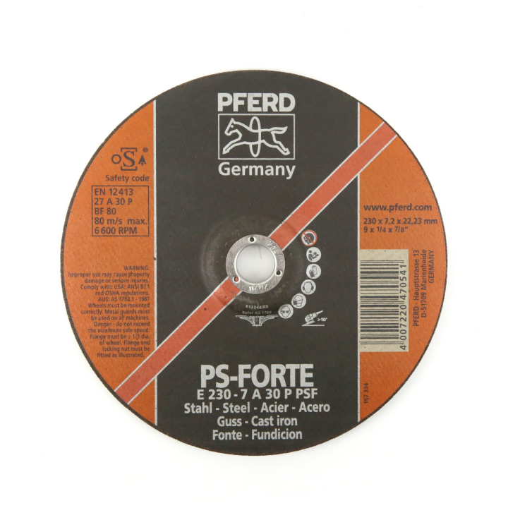 Disques à ébarber des matériaux x10. Ø 230 mm. Alésage 22,2 mm. Epaisseur 6 mm