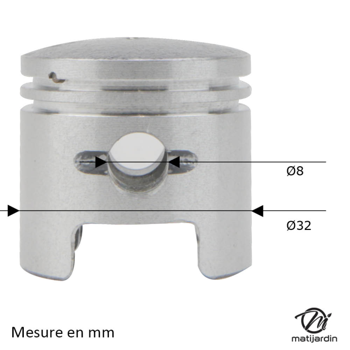 Cylindre piston pour débroussailleuse. Ø 32 mm. Pour Shindaiwa C230