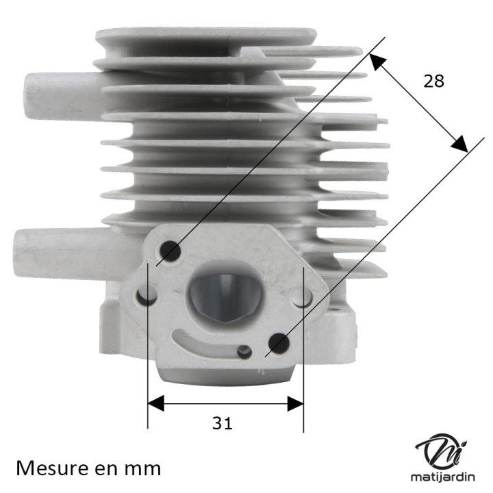 Cylindre piston pour tronçonneuse Shindaiwa 230. Ø 32 mm