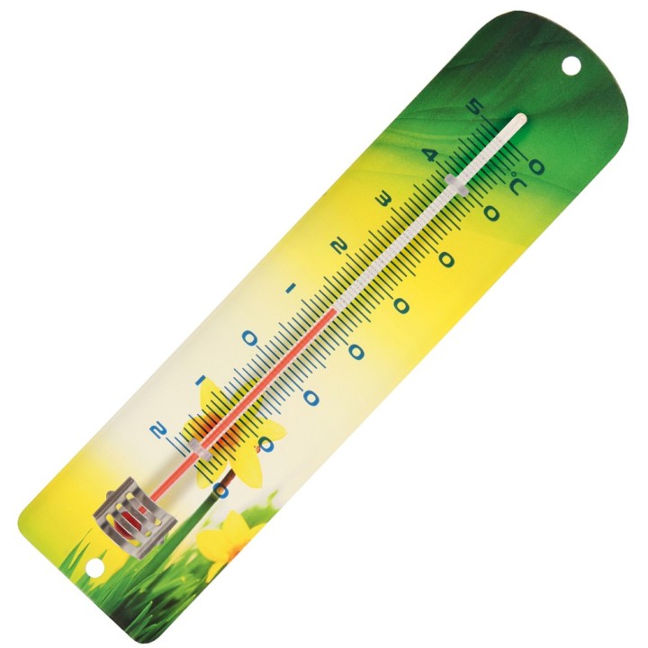 Thermomètre métal imprimé jonquille. Spear & Jackson