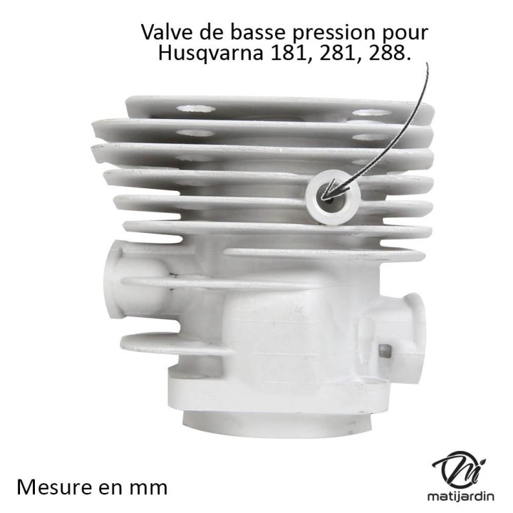 Cylindre piston  pour tronçonneuse Husqvarna 181, 281, 288. Ø 54 mm