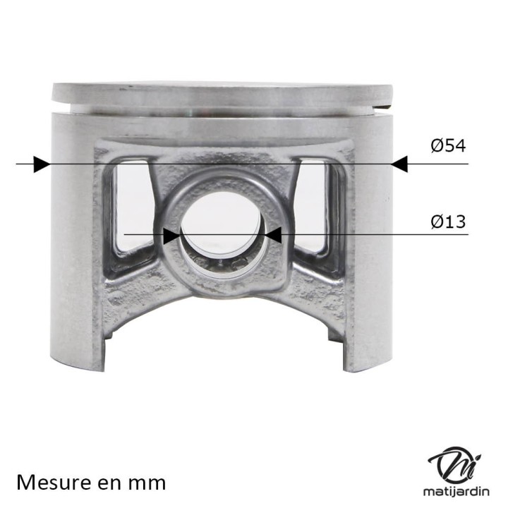 Cylindre piston  pour tronçonneuse Husqvarna 181, 281, 288. Ø 54 mm