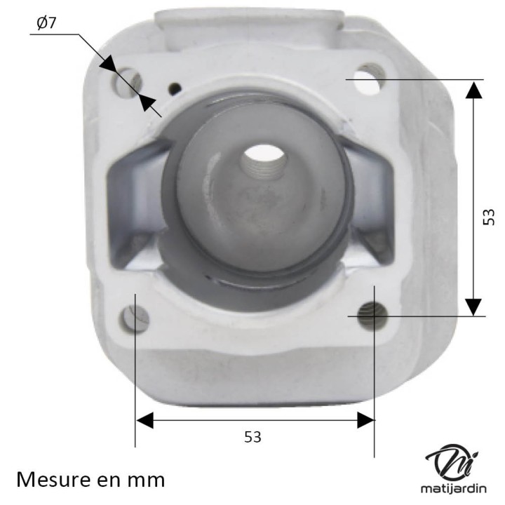 Cylindre piston pour tronçonneuse Husqvarna 61. Ø 48 mm