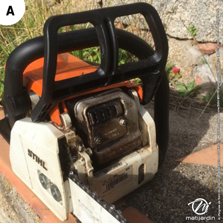Poignée de frein de chaîne, protège main pour tronçonneuse Stihl 017 MS170