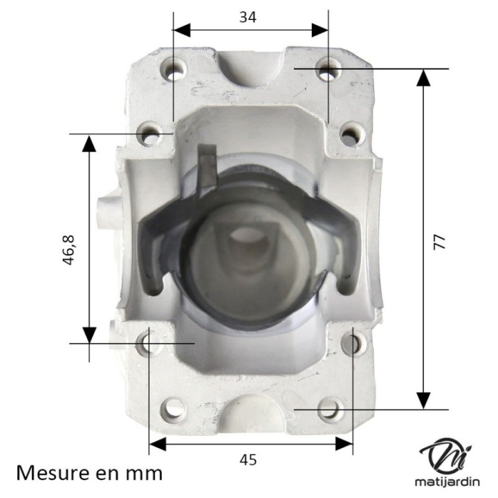 Cylindre piston pour tronçonneuse Husqvarna 136, 137 Ø 38 mm