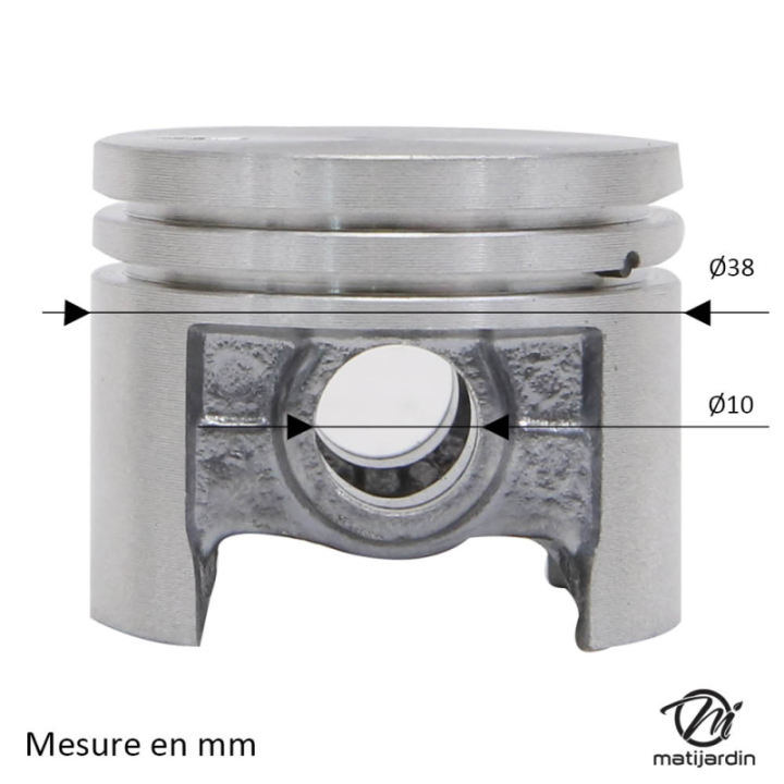 Cylindre piston adaptable pour tronçonneuse Stihl 018, MS180. Diamètre 38 mm