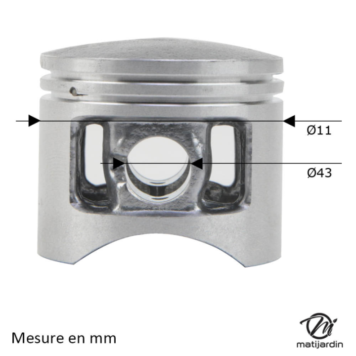 Cylindre piston adaptable pour tronçonneuse 4500. Diamètre 43 mm
