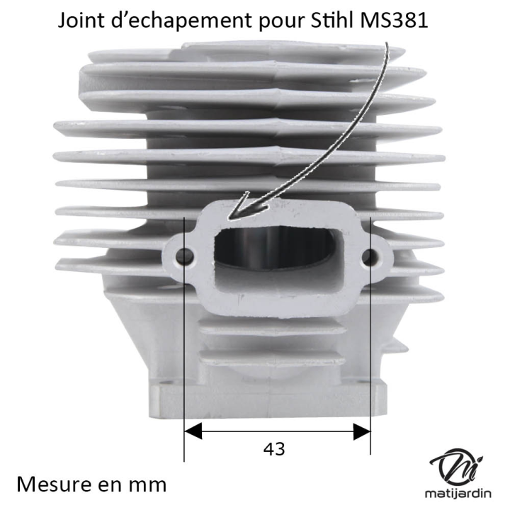 Cylindre piston adaptable pour tronçonneuse Stihl MS381. Diamètre 52 mm