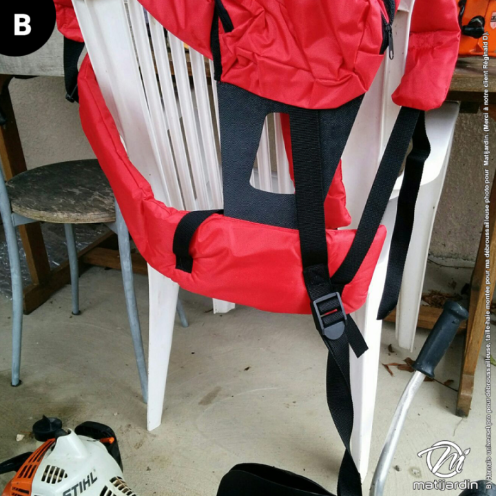 Harnais universel pour débroussailleuse. Confort professionnel