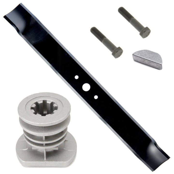 Lame + support de lame + clavette + vis pour Castelgarden R534TR R534TRE