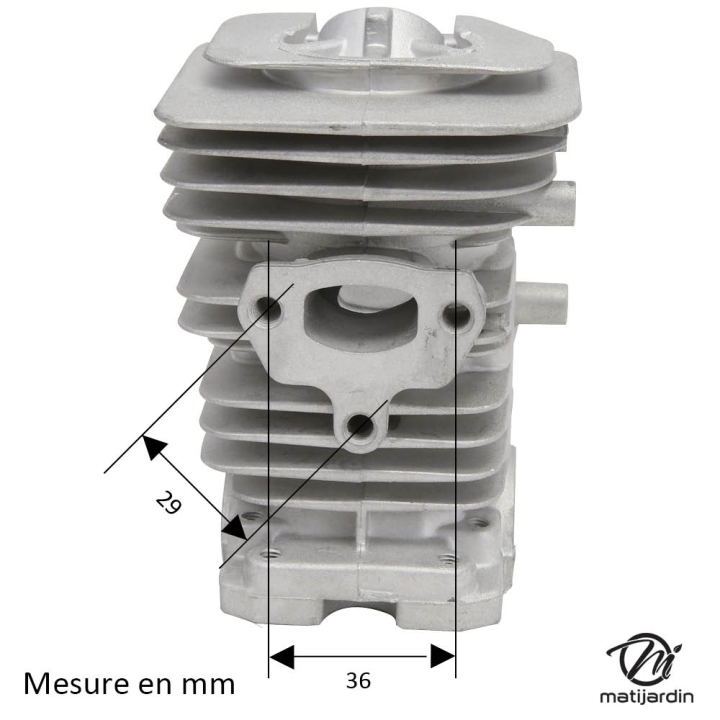 Cylindre piston adaptable pour tronçonneuse Husqvarna 142. Diamètre 40 mm