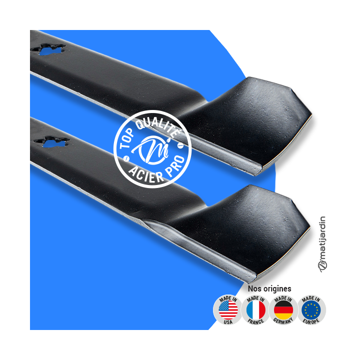 Lame + support + vis pour tondeuse AYP/Roper Bernard Loisirs Husquvarna. 46 cm