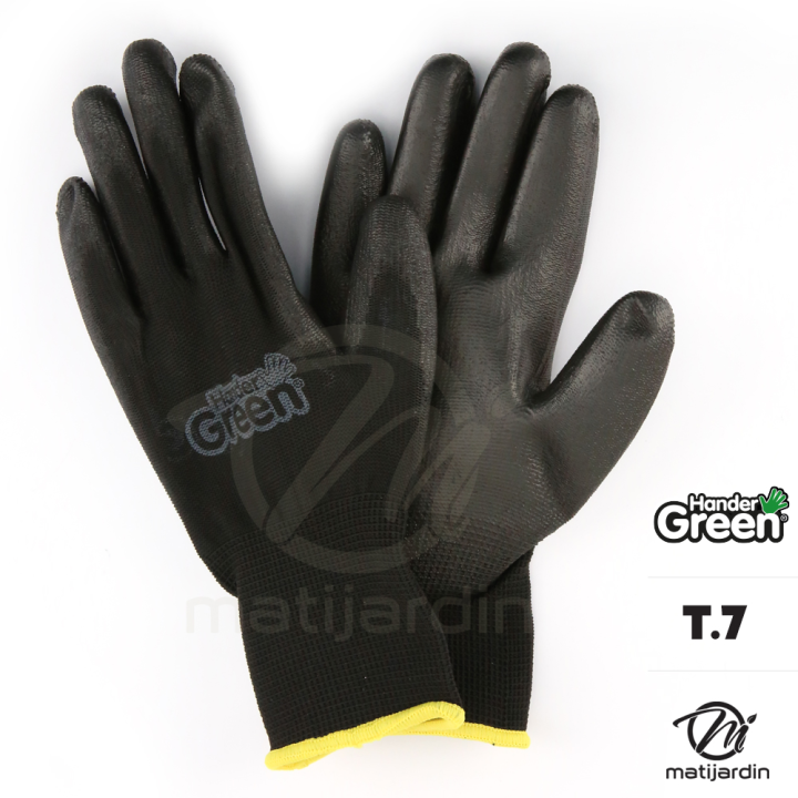 Gants polyester. Taille 8. Noir. HanderGreen®