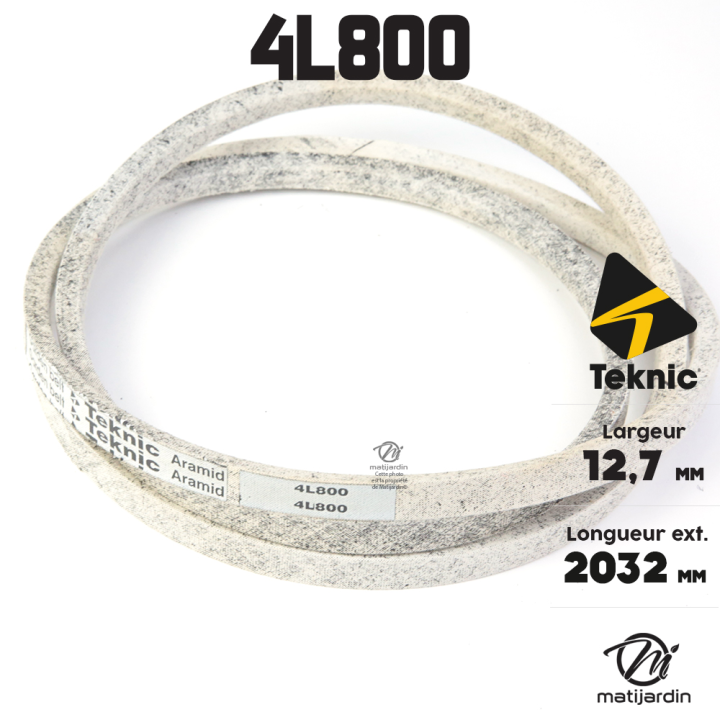 Courroie tondeuse Teknic 4L80 Kevlar Trapézoïdale - 12,7 mm x 2032 mm