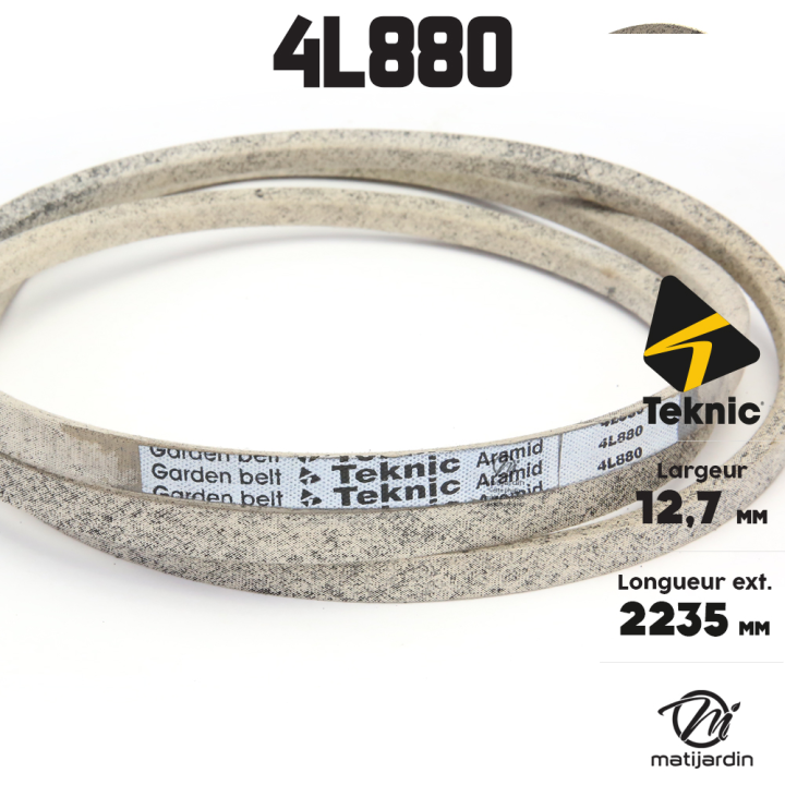Courroie tondeuse Teknic 4L88 Kevlar Trapézoïdale - 12,7 mm x 2235 mm