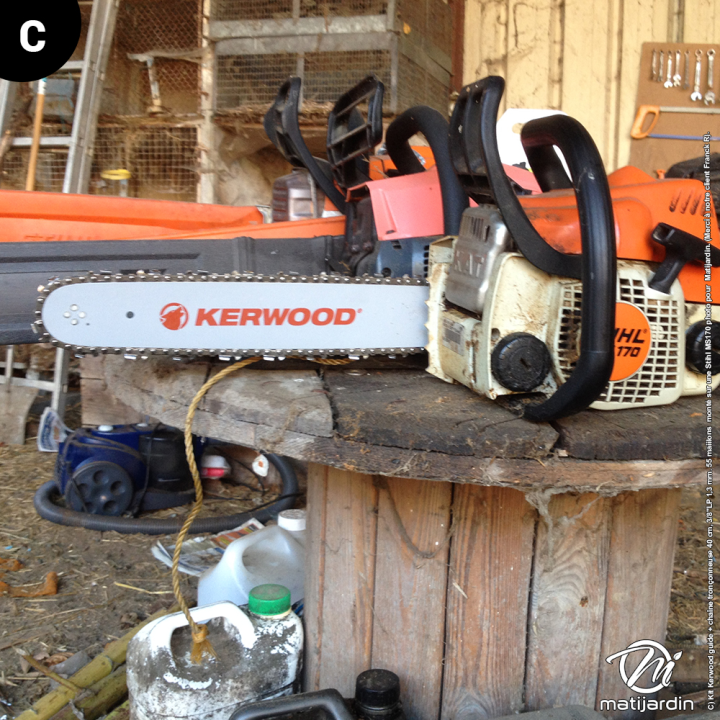 Guide tronçonneuse Kerwood 40 cm 3/8" LP. 1,3 mm. 55 maillons. 16B2KCWD