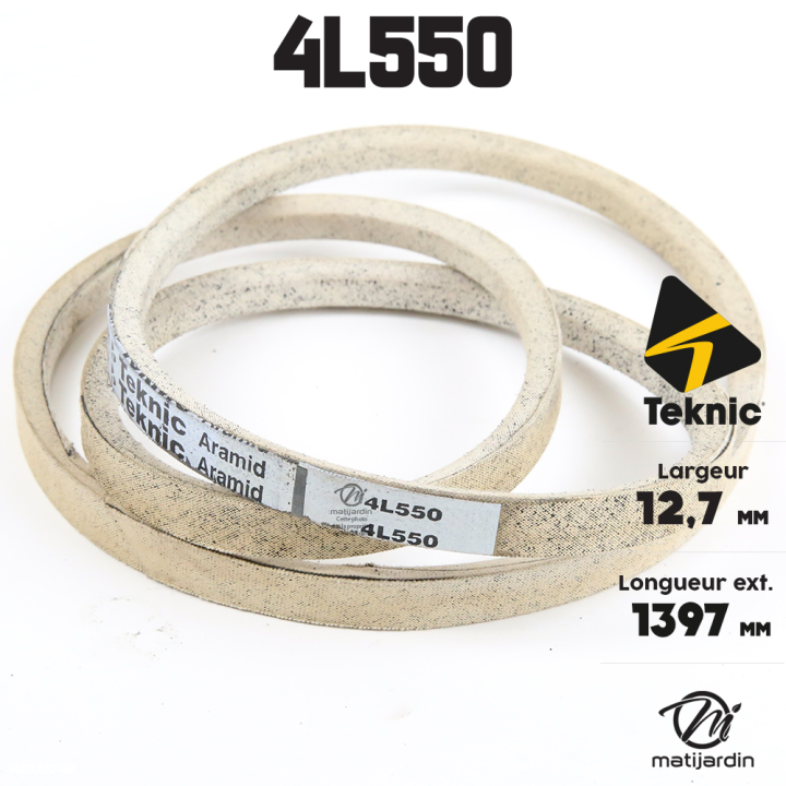 Courroie tondeuse Teknic 4L55 Kevlar Trapézoïdale - 12,7 mm x 1397 mm