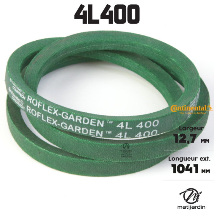 Courroie tondeuse 4L400 Continental Kevlar - 12,7 x 7,2 x 1016  mm