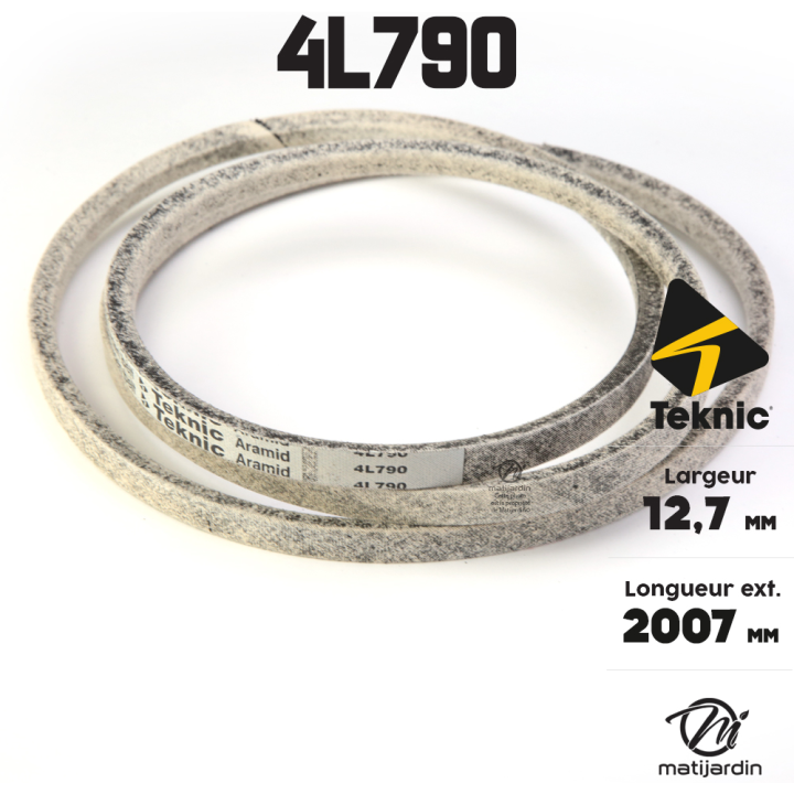Courroie tondeuse Teknic 4L79 Kevlar Trapézoïdale - 12,7 mm x 2007 mm