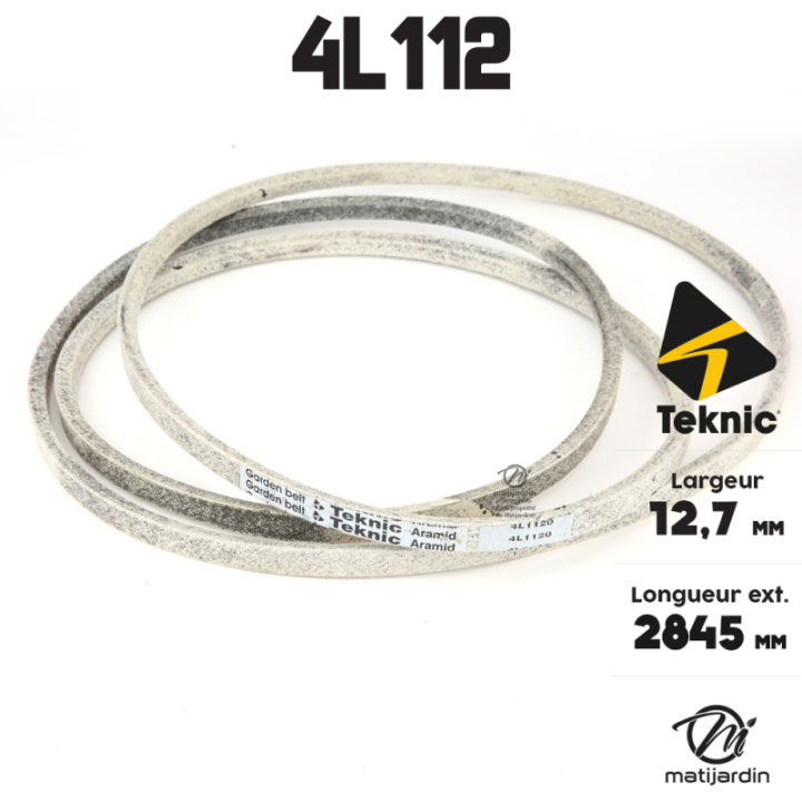 Courroie tondeuse Teknic 4L112 Kevlar Trapézoïdale - 12,7 mm x 2845 mm