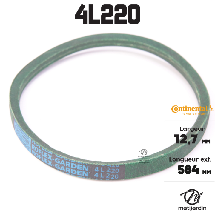 Courroie tondeuse 4L220 Continental Kevlar - 12,7 x 7,2 x 559  mm