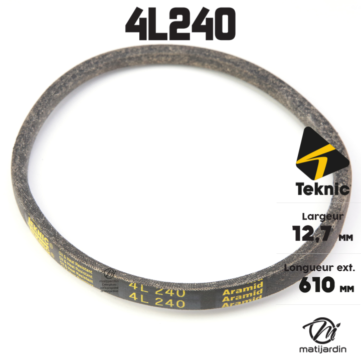 Courroie tondeuse Teknic 4L24 Kevlar Trapézoïdale - 12,7 mm x 610 mm