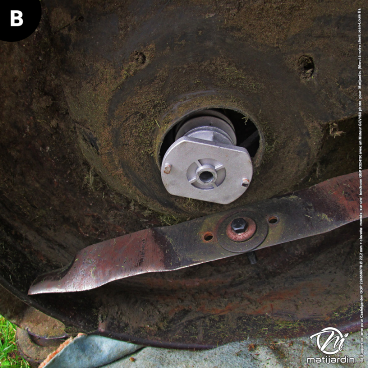 Support de lame, moyeu pour tondeuse Castelgarden N° 22465607/0