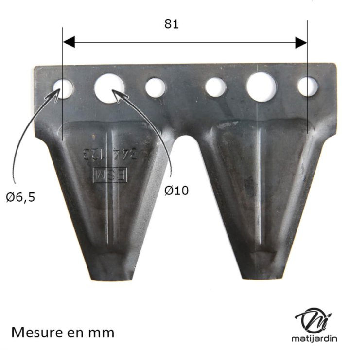 Lame courbée double pour Iseki  N° IG-007-002, IG-007-001