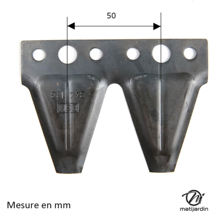 Lame courbée double pour Iseki  N° IG-007-002, IG-007-001